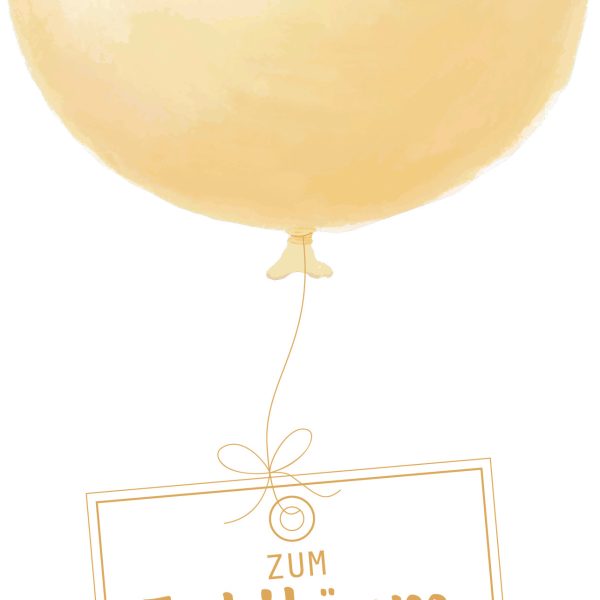 ABC Glückwunschkarte Jubi. DE B6 52296 Goldener Ballon