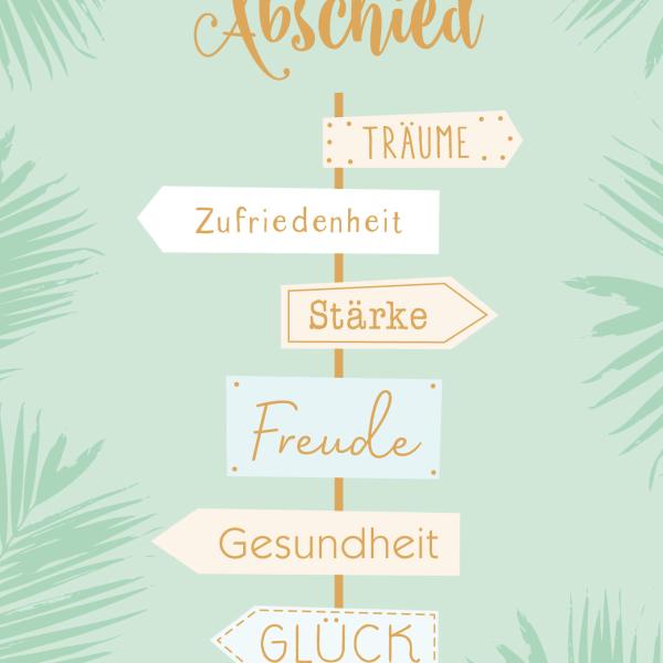 ABC Abschiedskarte DE B6 52303 Wegweiser