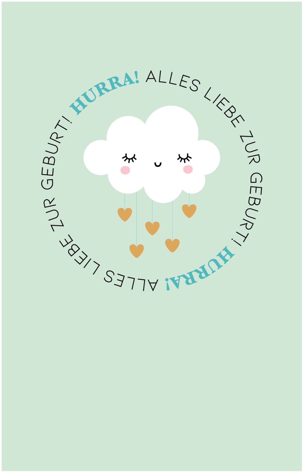 ABC-52652-7611119211848 ABC Glückwunschkarte Baby B6 52652 Wolke mit Herzen – Hochwertig & günstig bei ShopDeca