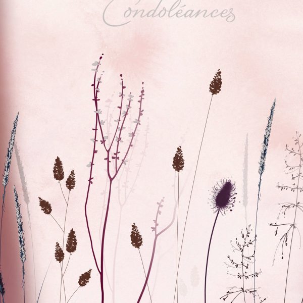 ABC Trauerkarte FR B6 53151 Rosa Gräser