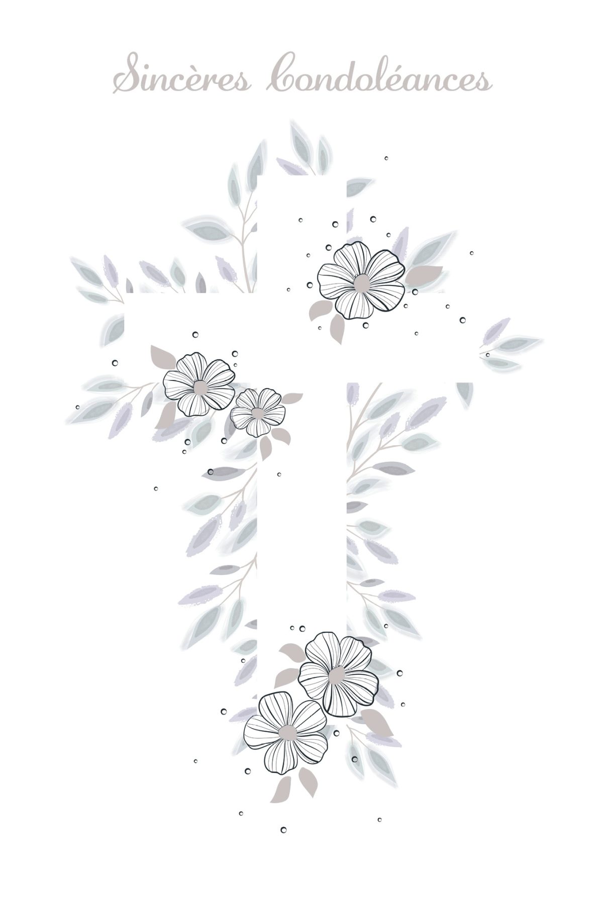 ABC Trauerkarte FR B6 53161 Blumen Kreuz – Hochwertig & günstig bei ShopDeca