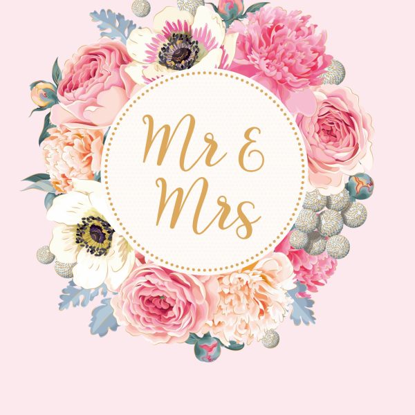 ABC Hochzeitskarte FR A4 53380 Blumenkranz