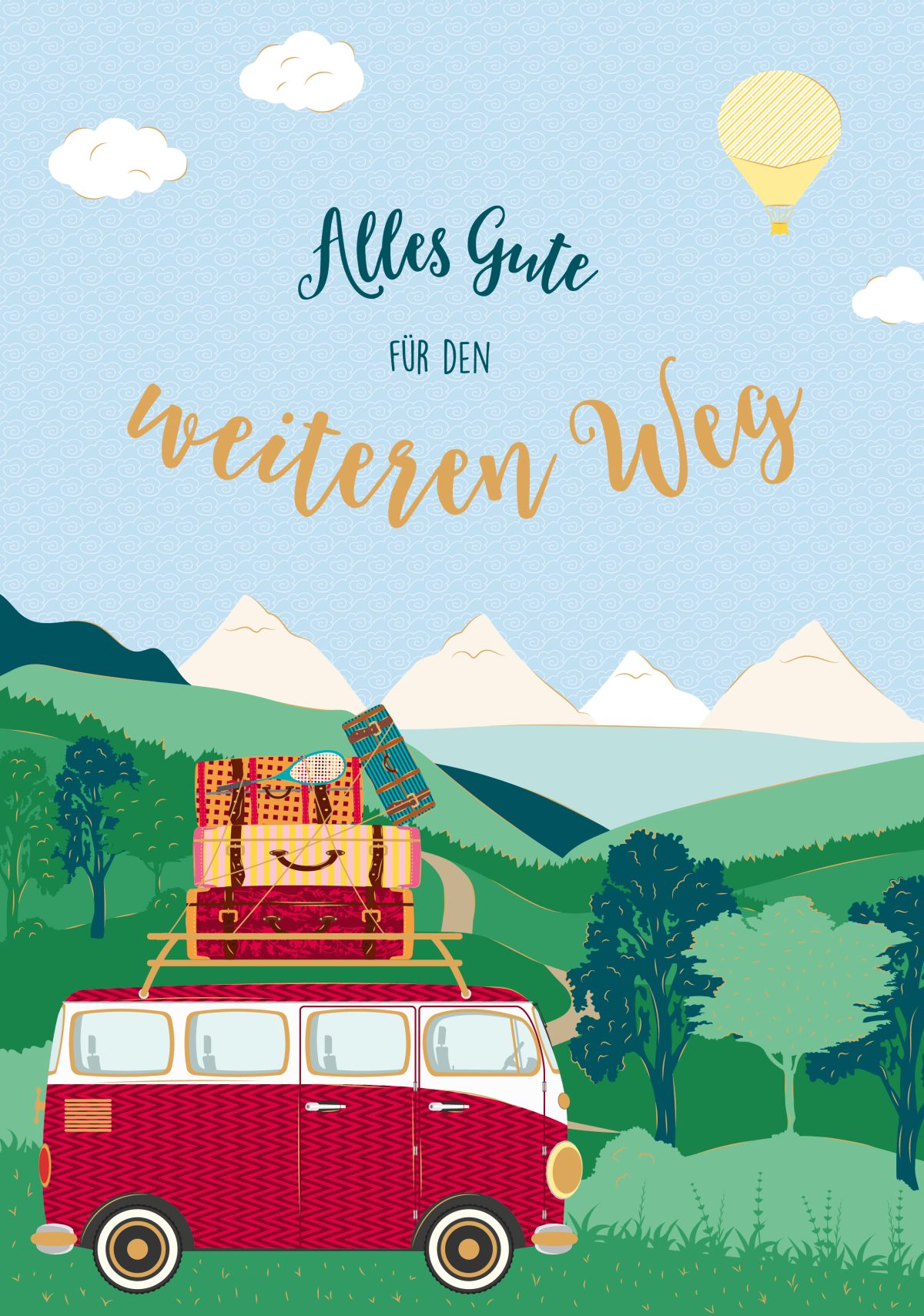 ABC Abschiedskarte DE A4 54010 Bus mit Koffer – Hochwertig & günstig bei ShopDeca