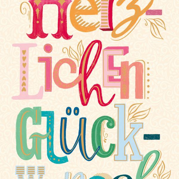 ABC Geburtstagskarte A4 54018 Herzlichen Glückwunsch