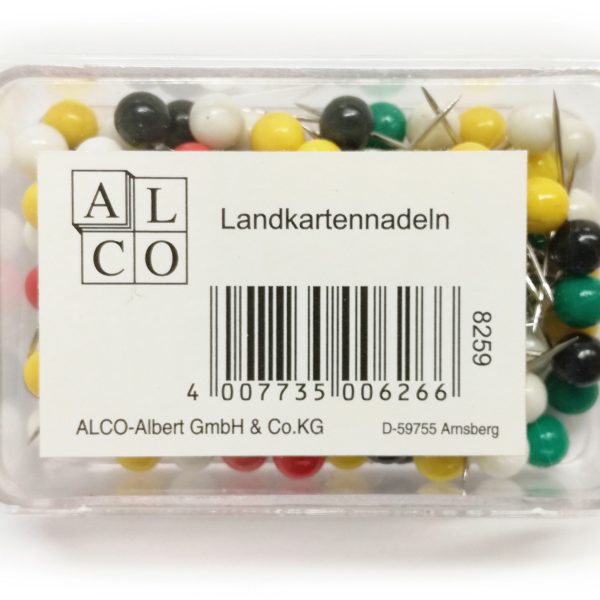 ALCO Landkartennadel 5x16mm 626 assortiert 100 Stück