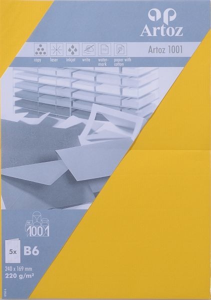 ARTOZ Karten 1001 B6 107362262 220g, sonnengelb 5 Stück