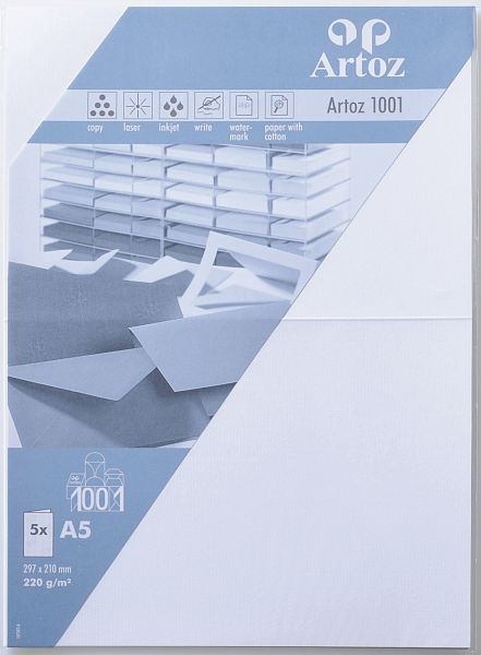 ASCII ARTOZ Karten 1001 A5 107392262 220g, blütenweiss 5 Blatt – Hochwertig & günstig bei ShopDeca