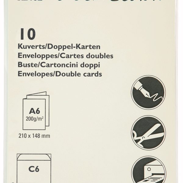 ARTOZ Karten/Couverts Mosaic A6/C6 943201241 90g, elfenbein 10 Stück