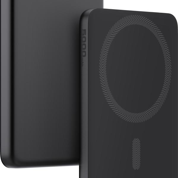 AUKEY MagFusion Slim 5000mAh PB-MS07 BG Powerbank Qi2 Wireless,Black