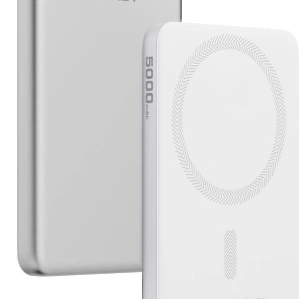 AUKEY MagFusion Slim 5000mAh PB-MS07 SW Powerbank Qi2 Wireless,White