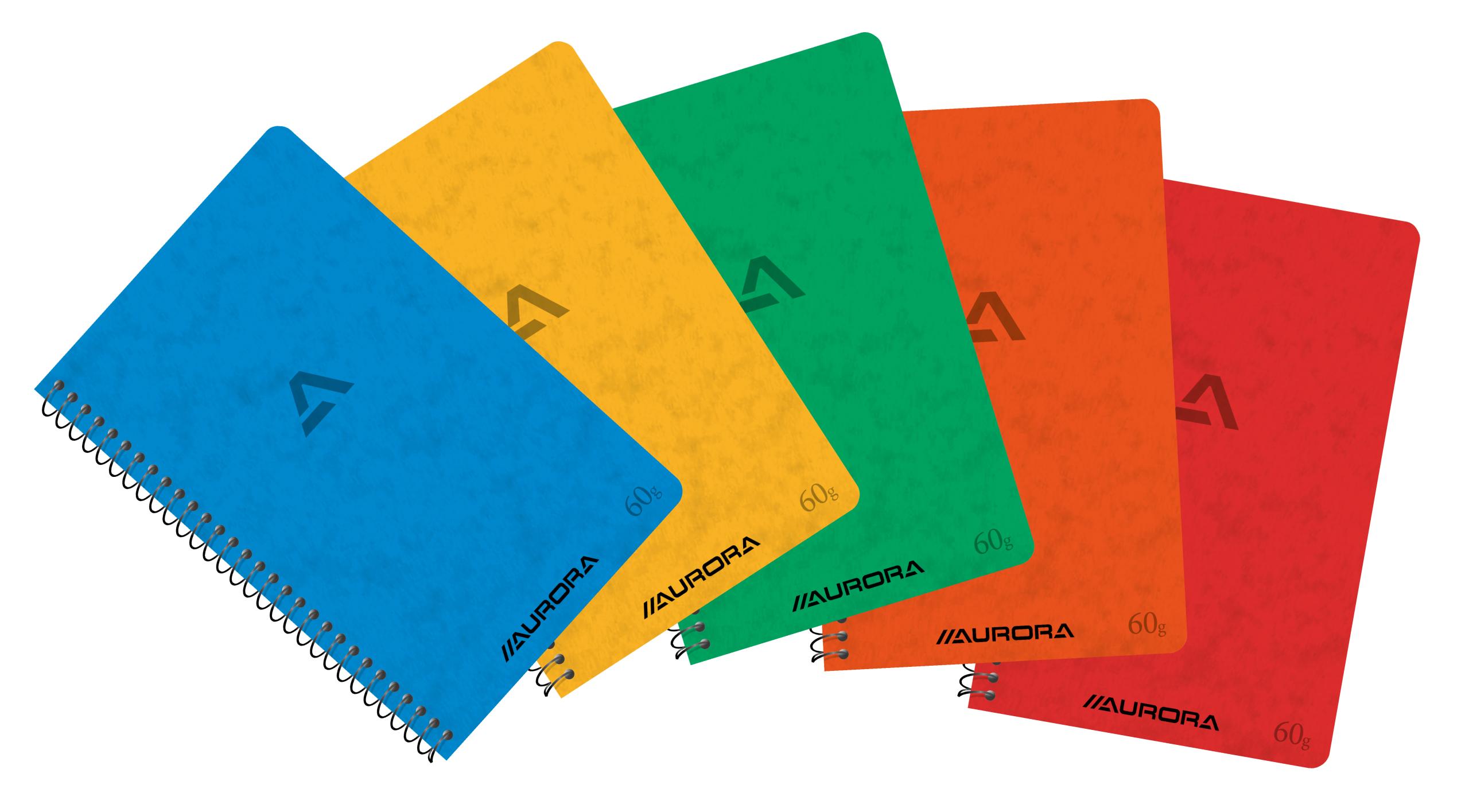 AURORA-1660GQ5-5411028020041 AURORA Spiralheft 10,5x16cm 1660GQ5 assortiert, kariert 5mm 120 S. – Hochwertig & günstig bei ShopDeca