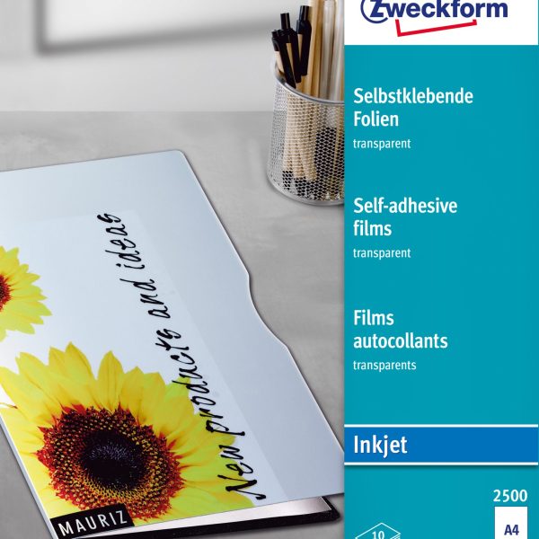 AVERY ZWECKFORM Selbstklebende Folie A4 2500 0.17mm Inkjet 10 Blatt