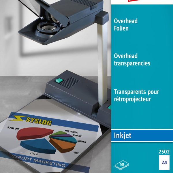 AVERY ZWECKFORM Overhead-Folie A4 2502 0,11mm Inkjet 50 Blatt