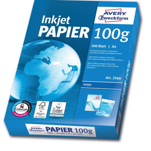 AVERY ZWECKFORM InkJet-Papier A4 2566 100g, weiss 500 Blatt
