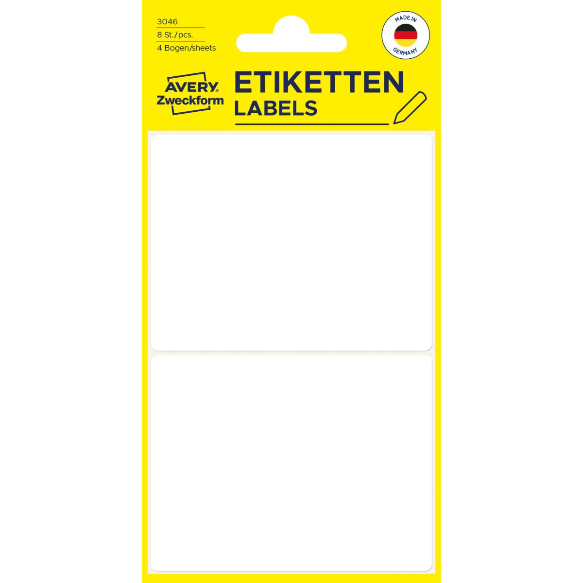 AVERY ZWECKFORM Etiketten 77×59mm 3046 weiss 8 Stück – Hochwertig & günstig bei ShopDeca