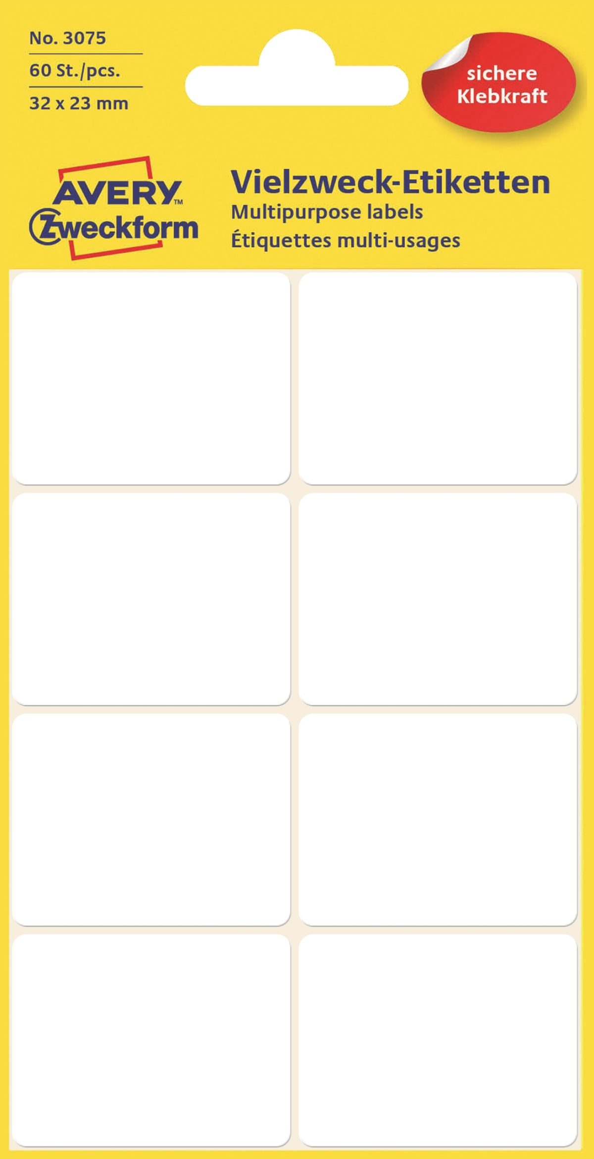 AVERY ZWECKFORM Etiketten 32×23mm 3075 weiss 60 Stück – Hochwertig & günstig bei ShopDeca
