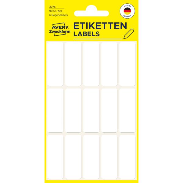 AVERY ZWECKFORM Etiketten 38×14mm 3076 weiss 90 Stück
