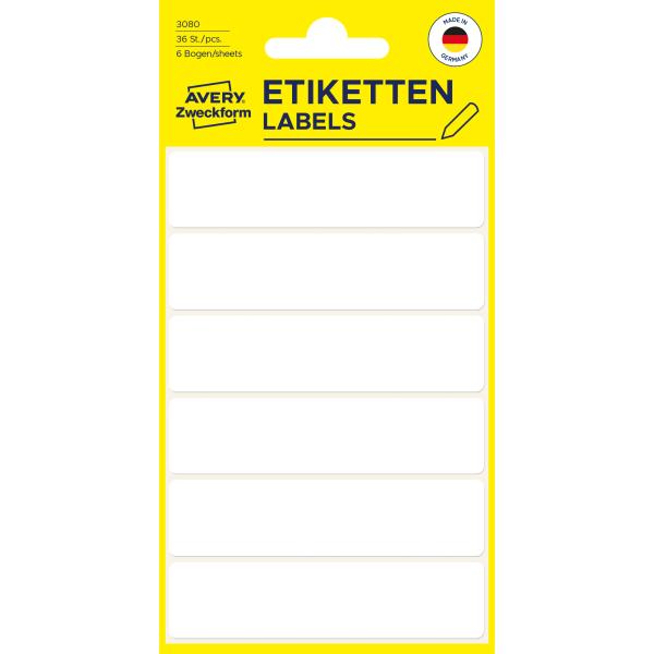 AVERY ZWECKFORM Etiketten 76×19mm 3080 weiss 36 Stück