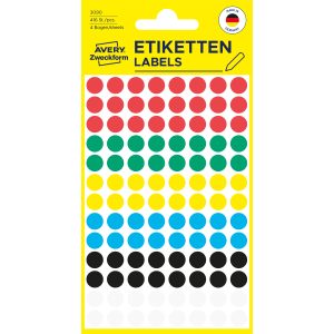 AVERY ZWECKFORM Markierungspunkte 8mm 3090 ass. 416 Stück