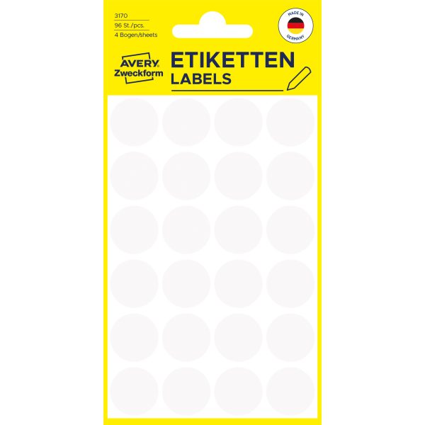 AVERY ZWECKFORM Markierungspunkte 18mm 3170 weiss 96 Stück