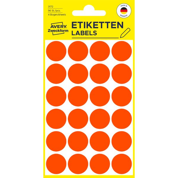 AVERY ZWECKFORM Markierungspunkte 18mm 3172 rot 96 Stück
