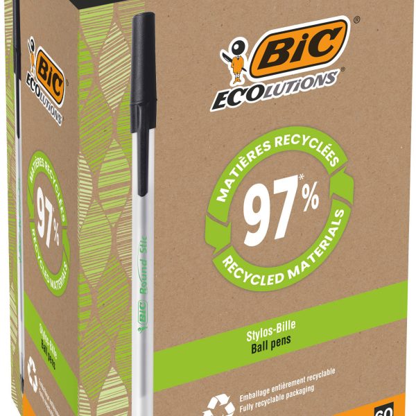 BIC Kugelschreiber Ecolutions M 8932393 schwarz, Round Stic
