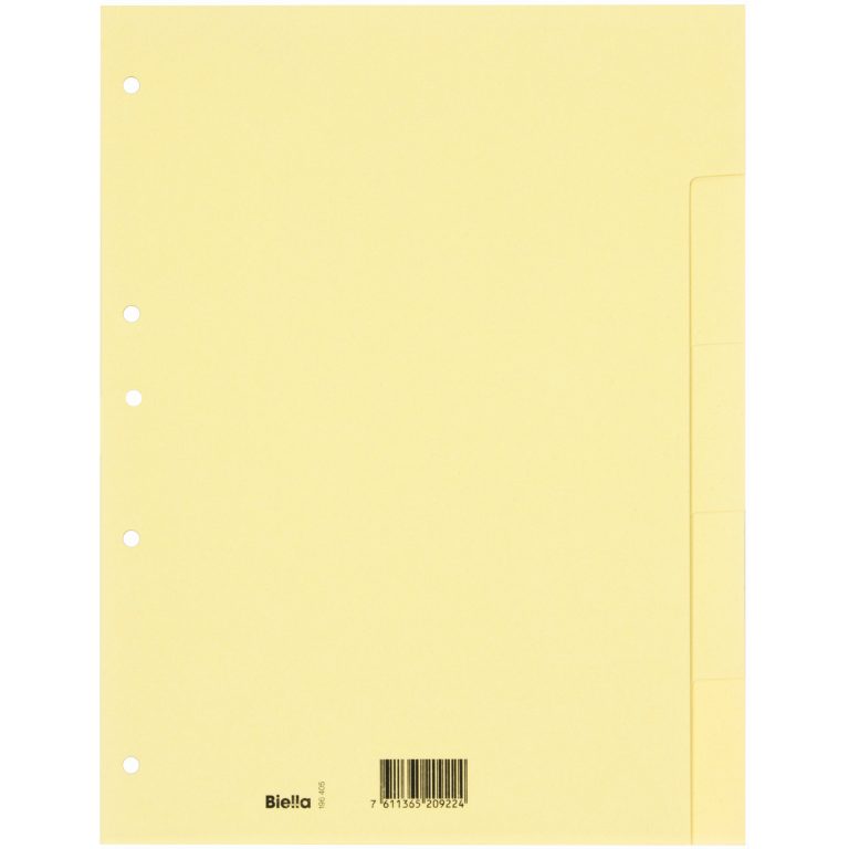 BIELLA Kartonregister A4 19640500U gelb 5-teilig