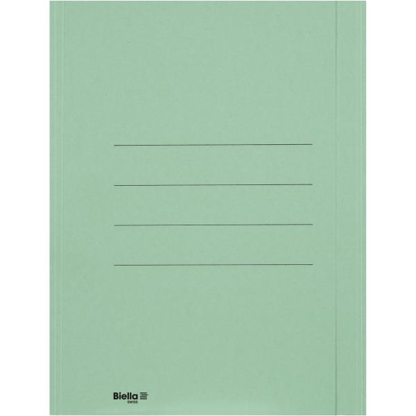 BIELLA Einlagemappe m. Klappe A4 25040130U grün 240g/m2 50 Stück