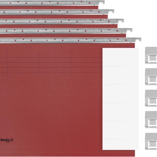 BIELLA Hängemappen-Set A4 27145545U rot 32x25cm 5 Stück