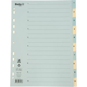 BIELLA Kartonregister 210g A4 46244000U blau/gelb 1-10