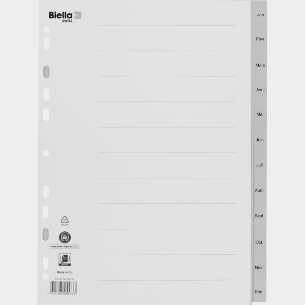 BIELLA Register PP A4 47141391U grau Jan-Déc FR
