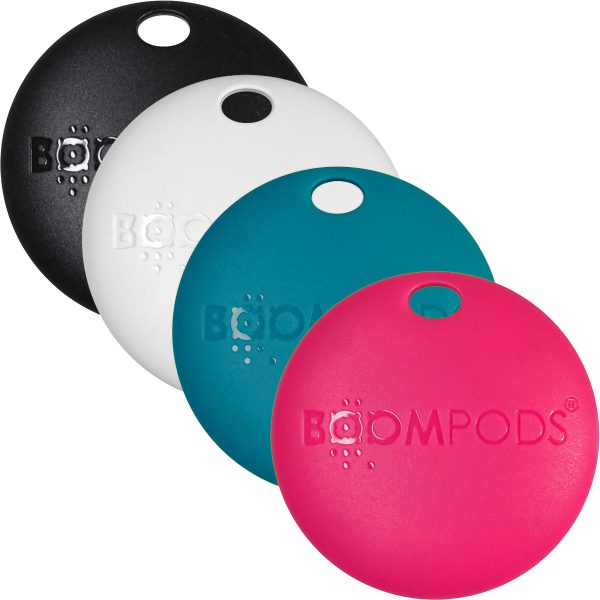 BOOMPODS Boomtag Multi Pack TAG4PK Black, Blue, White, and Pink