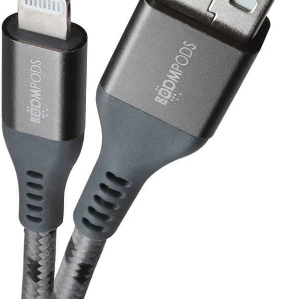BOOMPODS Tide USB- A-Lightning Cable TCAAGR 1.5m,graphite