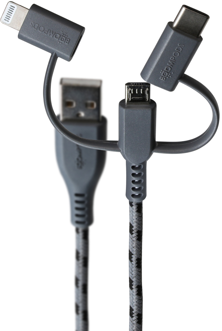 BOOMPODS-TCTRGR-5081304399033 BOOMPODS Trio USB Cable TCTRGR 1.5m,graphite – Hochwertig & günstig bei ShopDeca