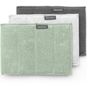 BRABANTIA Mikrofaser-Reinigungstuch 215827 Grau/Hellgrün/Weiss 3 Stück