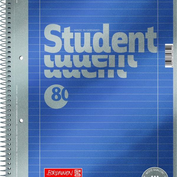 BRUNNEN Collegeblock Premium A4 1067127 liniert mit Rand 80 Blatt