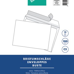 BÜROLINE Couvert o/Fenster C5 104588 100g, weiss 10 Stück