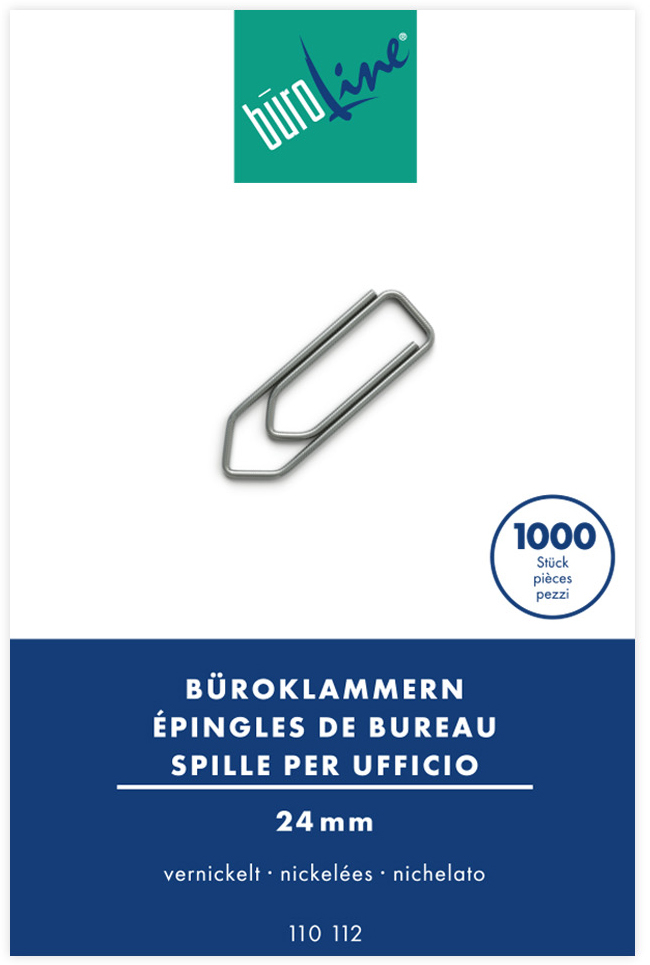 BUEROLINE-110112-7612532008404 BÜROLINE Büroklammern Gr.2 110112 vernickelt, 24mm 1000 Stück – Hochwertig & günstig bei ShopDeca