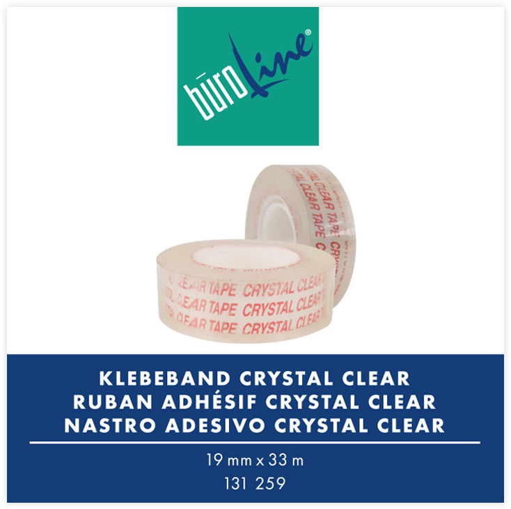 BUEROLINE-131259-7612532038043 BÜROLINE Klebeband 19mmx33m 131259 Kristallklar – Hochwertig & günstig bei ShopDeca