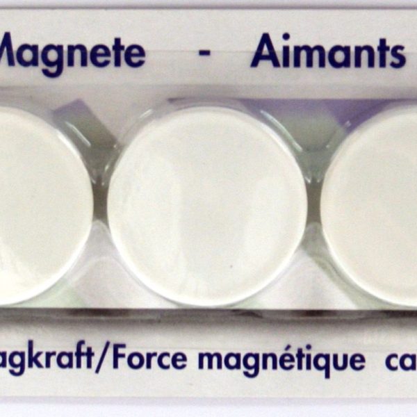 BÜROLINE Magnet 37 mm 392630 weiss 4 Stück