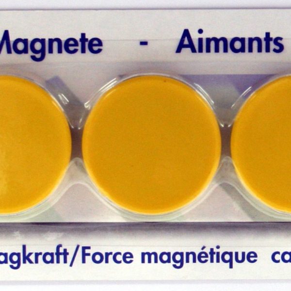 BÜROLINE Magnet 37 mm 392635 gelb 4 Stück