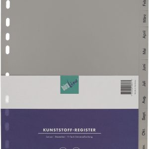 BÜROLINE Register PP A4 40949 grau Jan-Dez DE