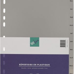 BÜROLINE Register PP A4 40955 grau Déc-Jan FR