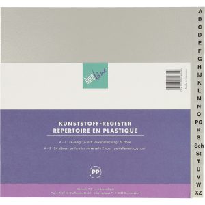 BÜROLINE Register PP A4 3/4 H. 40958 grau A-Z 20-teilig