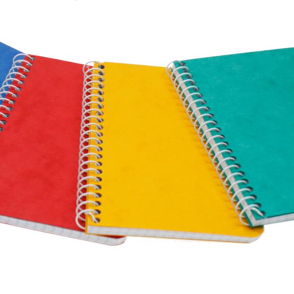 BÜROLINE Spiralheft ass. 9,1×12,1cm 540205 kariert,4mm, 80g 48 Blatt