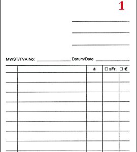 BÜROLINE Kassablock 10×17cm 572042 numeriert 50x2 Blatt