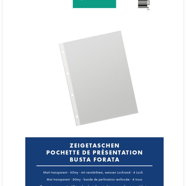 BÜROLINE Zeigetaschen PP 60 my A4 620231 transparent, genarbt 10 Stück