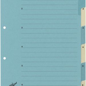 BÜROLINE Kartonregister A4 663400 blau/beige 1-6