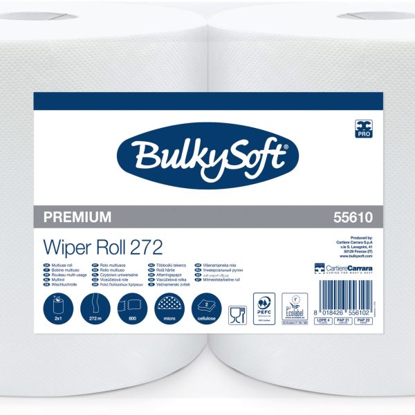 BULKYSOFT Putztuchrolle 2-lagig 26x34cm 26136 weiss 2 Rollen