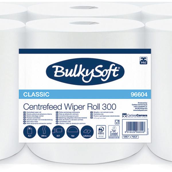 BULKYSOFT Putztuchrolle 1-lagig 22x35cm 26257 Midi, Classic weiss 6 Rollen